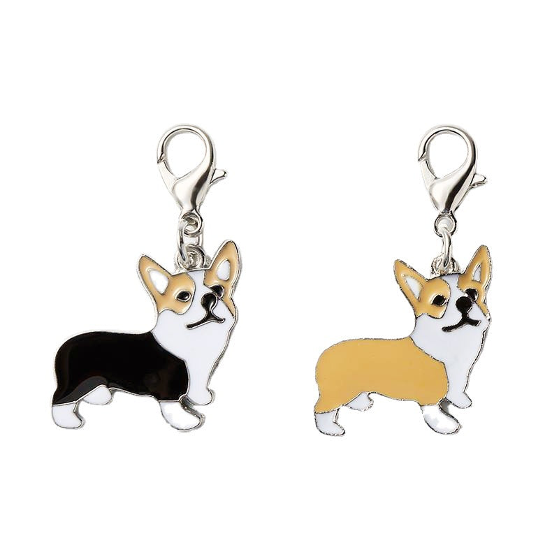 Keychains de metal de metal colgante de bulldog francés al por mayor